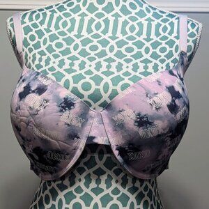 XOXO Women's Purple and Black Camo Padded  Bra Size 42D